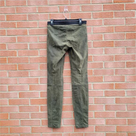 Theory Ima Sintra Fatigue Olive Suede Leggings size 8 - Picture 6 of 9